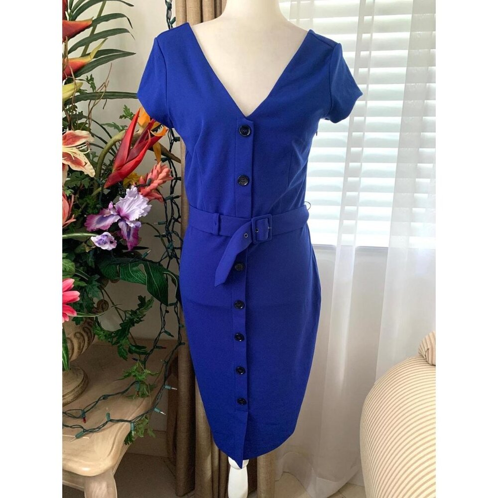 Express blue belted dress - Size M